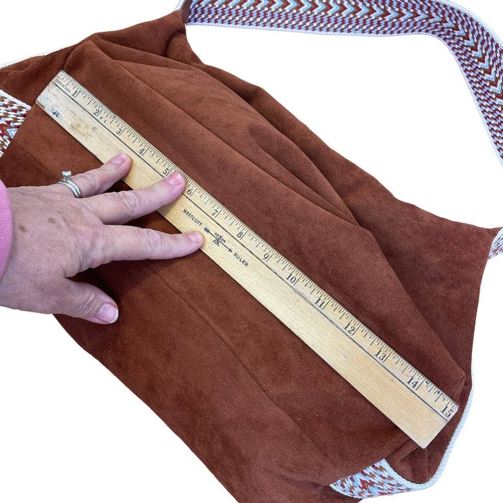 Shiraleah Purse Handbag Decorative Strap Caramel Brown Zip Closure Boho‎ - Picture 8 of 16